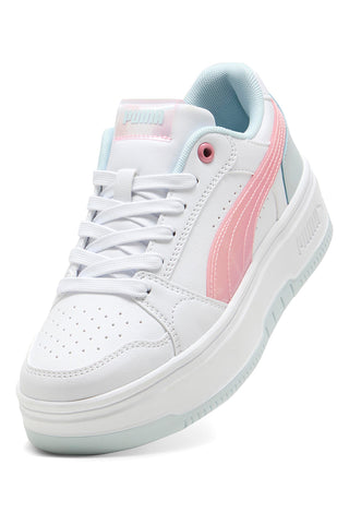 Bele superge z roza in modrimi detajli, platform Puma Rebound Femme Space Belle Jr
