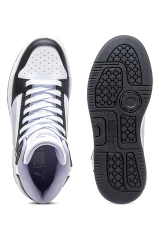 Visoke črno-bele superge z ravno podplatom Rebound Femme Mid Puma