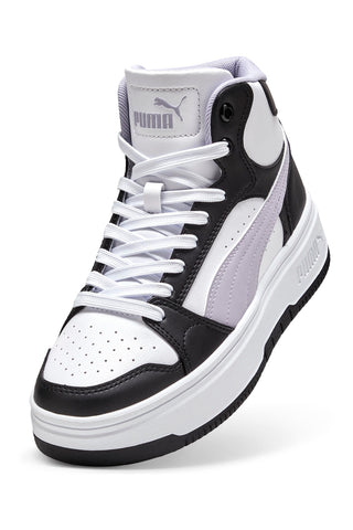 Visoke črno-bele superge z ravno podplatom Rebound Femme Mid Puma