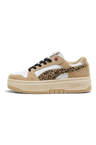 bež čevlji z živalskimi detajli iz semiša Puma Rebound Femme Low Animal