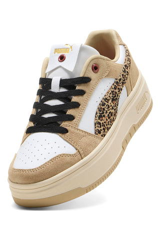 bež čevlji z živalskimi detajli iz semiša Puma Rebound Femme Low Animal