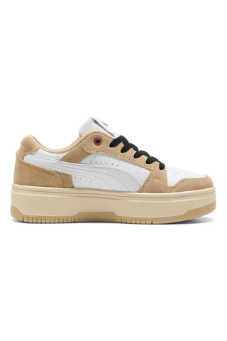 bež čevlji z živalskimi detajli iz semiša Puma Rebound Femme Low Animal