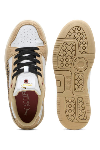 bež čevlji z živalskimi detajli iz semiša Puma Rebound Femme Low Animal