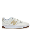 Ženski čevlji iz usnja v barvi off white z kontrastnim logotipom New balance BBW80POR