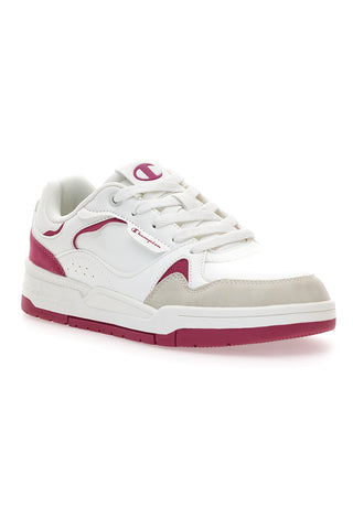Bele superge z fuksijastimi detajli in usnjenim noskom Champion RD18 Heritage Flap Low G GS