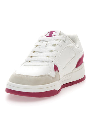 Bele superge z fuksijastimi detajli in usnjenim noskom Champion RD18 Heritage Flap Low G GS