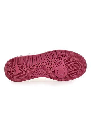 Bele superge z fuksijastimi detajli in usnjenim noskom Champion RD18 Heritage Flap Low G GS