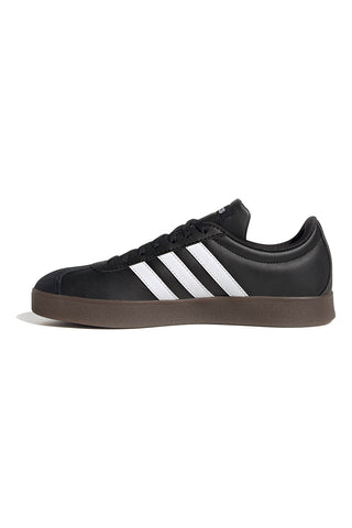 Črni čevlji z belimi črtami, gumijasta podplat Adidas VL Court Base
