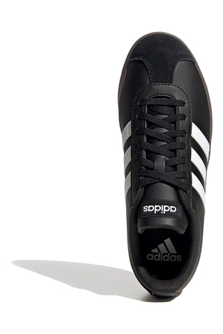 Črni čevlji z belimi črtami, gumijasta podplat Adidas VL Court Base