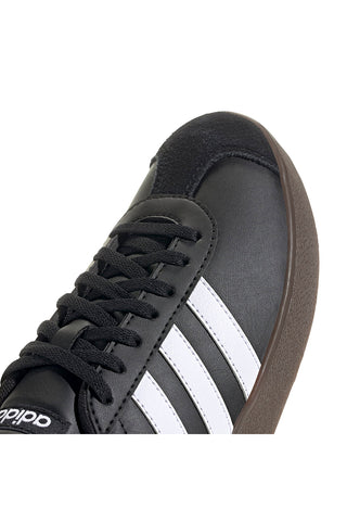Črni čevlji z belimi črtami, gumijasta podplat Adidas VL Court Base