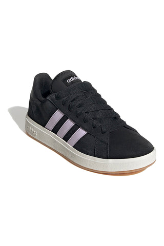 Črni superge z lila črtami iz semiša Adidas Grand Court Base 00s