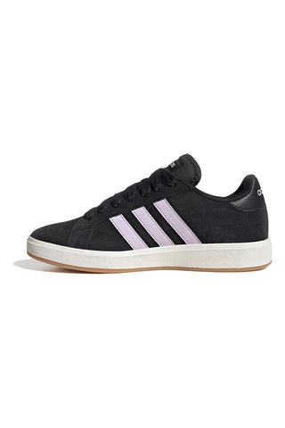 Črni superge z lila črtami iz semiša Adidas Grand Court Base 00s