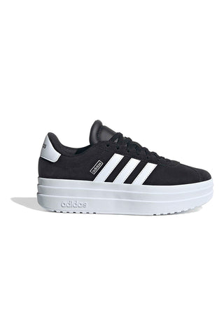 Črni superge iz semiša s platformo in belimi črtami Adidas VL Court Bold J
