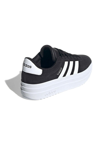 Črni superge iz semiša s platformo in belimi črtami Adidas VL Court Bold J