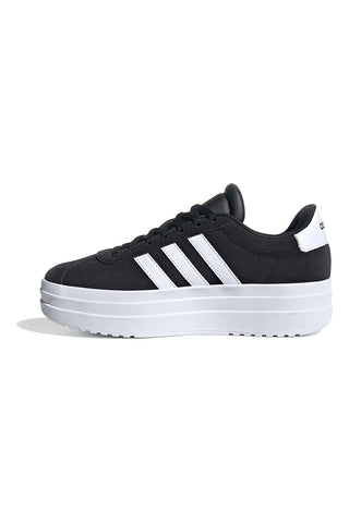 Črni superge iz semiša s platformo in belimi črtami Adidas VL Court Bold J