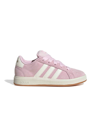 Roza usnjene čevlje z belimi črtami Adidas Grand Court 00s K
