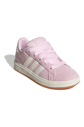 Roza usnjene čevlje z belimi črtami Adidas Grand Court 00s K