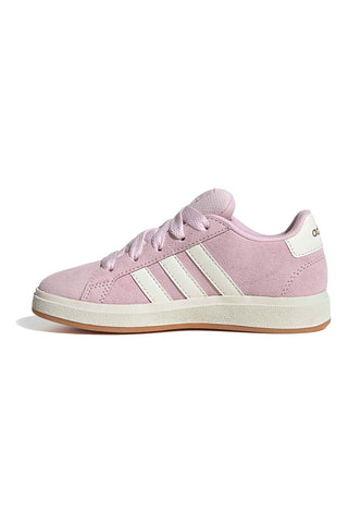 Roza usnjene čevlje z belimi črtami Adidas Grand Court 00s K