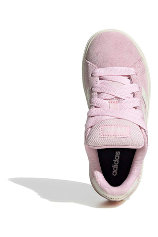 Roza usnjene čevlje z belimi črtami Adidas Grand Court 00s K