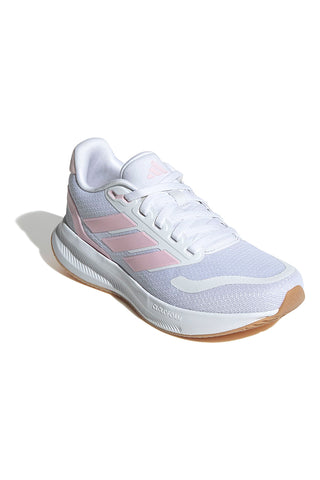 Bele tekaške čevlje z roza detajli in podplatom Cloudfoam Adidas Runfalcon 5 J