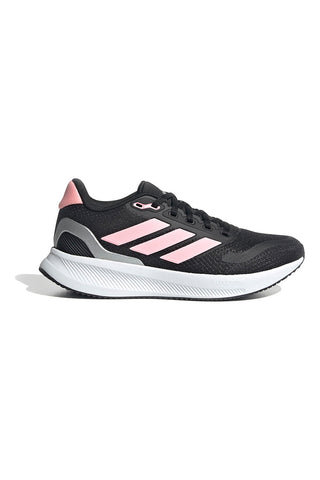 Črni tekaški copati z roza mrežastimi detajli Adidas Runfalcon 5 J