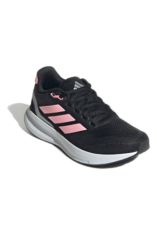 Črni tekaški copati z roza mrežastimi detajli Adidas Runfalcon 5 J