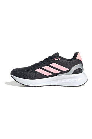 Črni tekaški copati z roza mrežastimi detajli Adidas Runfalcon 5 J