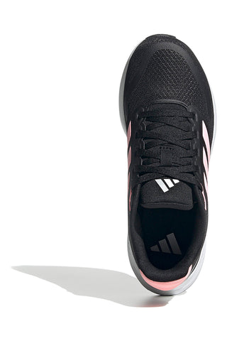 Črni tekaški copati z roza mrežastimi detajli Adidas Runfalcon 5 J