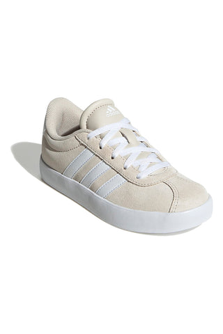 Bež usnjene superge z belimi črtami Adidas VL Court 3 K