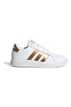 Bele superge z zlatimi črtami Adidas Grand Court 2 K