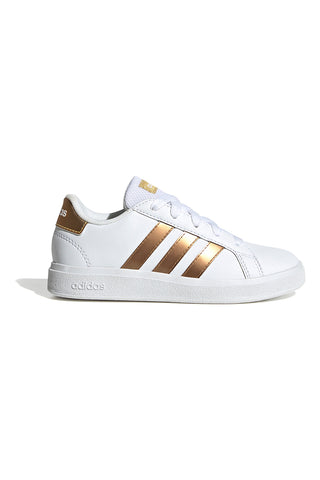 Bele superge z zlatimi črtami Adidas Grand Court 2 K