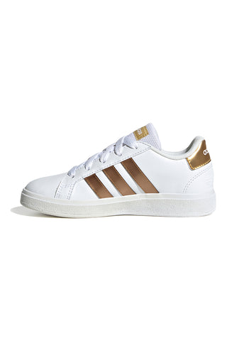 Bele superge z zlatimi črtami Adidas Grand Court 2 K