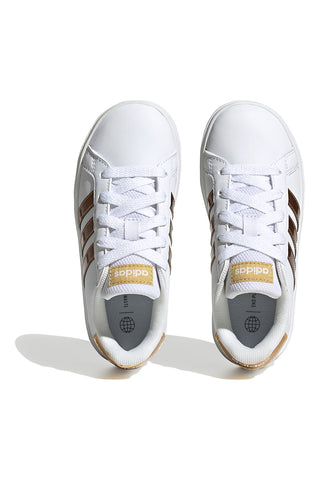 Bele superge z zlatimi črtami Adidas Grand Court 2 K
