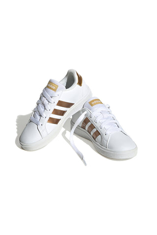 Bele superge z zlatimi črtami Adidas Grand Court 2 K