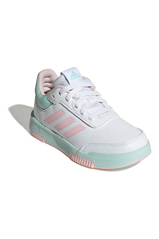Bele superge s pastelno obarvanimi detajli iz sintetičnih materialov Adidas Tensaur Sport 2.0 K