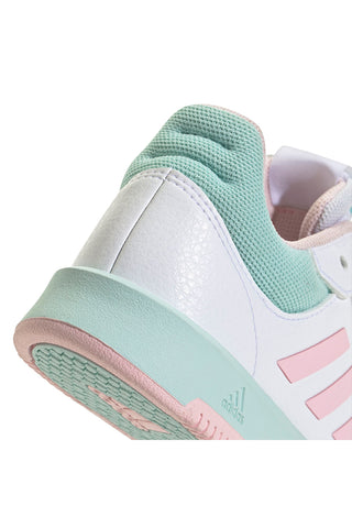 Bele superge s pastelno obarvanimi detajli iz sintetičnih materialov Adidas Tensaur Sport 2.0 K