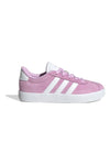 Roza superge iz semiša z belimi črtami Adidas VL Court 3.0 K