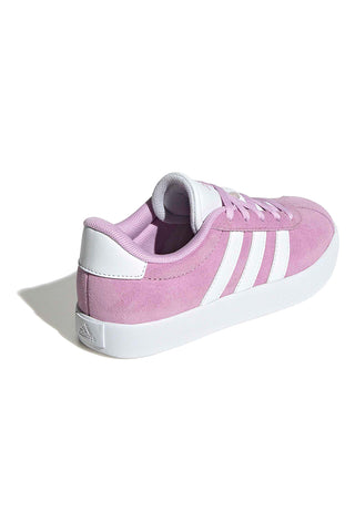 Roza superge iz semiša z belimi črtami Adidas VL Court 3.0 K