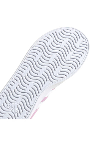 Roza superge iz semiša z belimi črtami Adidas VL Court 3.0 K