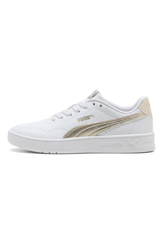 Bele superge z zlatimi detajli Puma Court Lally Metallic Whisper