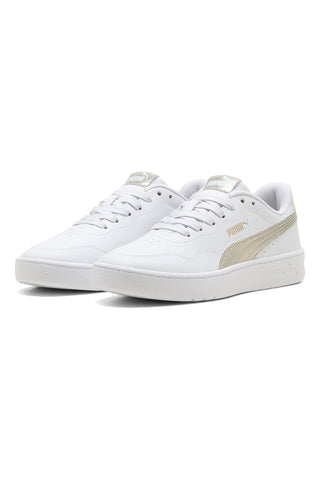 Bele superge z zlatimi detajli Puma Court Lally Metallic Whisper