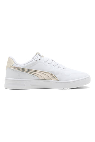 Bele superge z zlatimi detajli Puma Court Lally Metallic Whisper