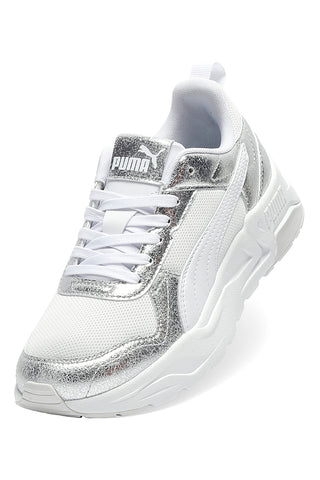Bele in srebrne mrežaste superge Puma Trinity 2 Lt Metallic Whisper