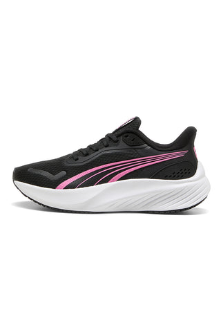 Črno-rožnate in bele mrežaste športne copate Puma Pounce Lite Jr