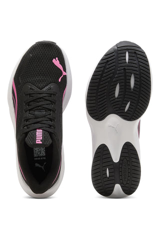 Črno-rožnate in bele mrežaste športne copate Puma Pounce Lite Jr