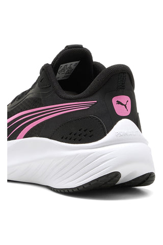 Črno-rožnate in bele mrežaste športne copate Puma Pounce Lite Jr