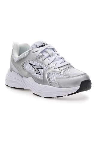 Dekliške bele in srebrne superge s kovinskimi vložki Diadora Alley Metal GS