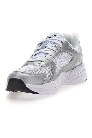 Dekliške bele in srebrne superge s kovinskimi vložki Diadora Alley Metal GS