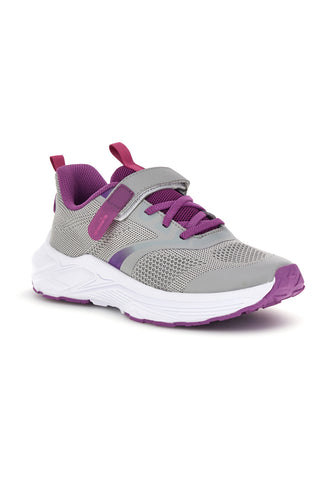 Sive športne copate z rožnatimi vložki in zapenjanjem na velcro Diadora Snipe 4 Jr.
