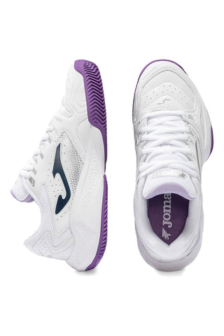 Beli teniški čevlji z zračnimi vijoličnimi vložki Joma Master 1000 2602